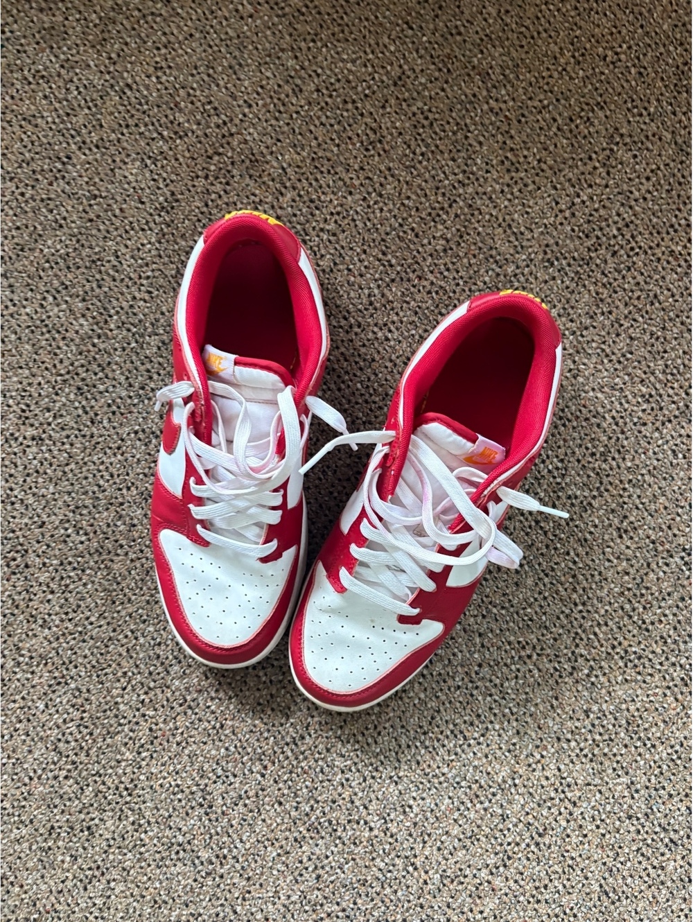 Nike Dunk Low Red and White Sneakers - Picture 1 of 8